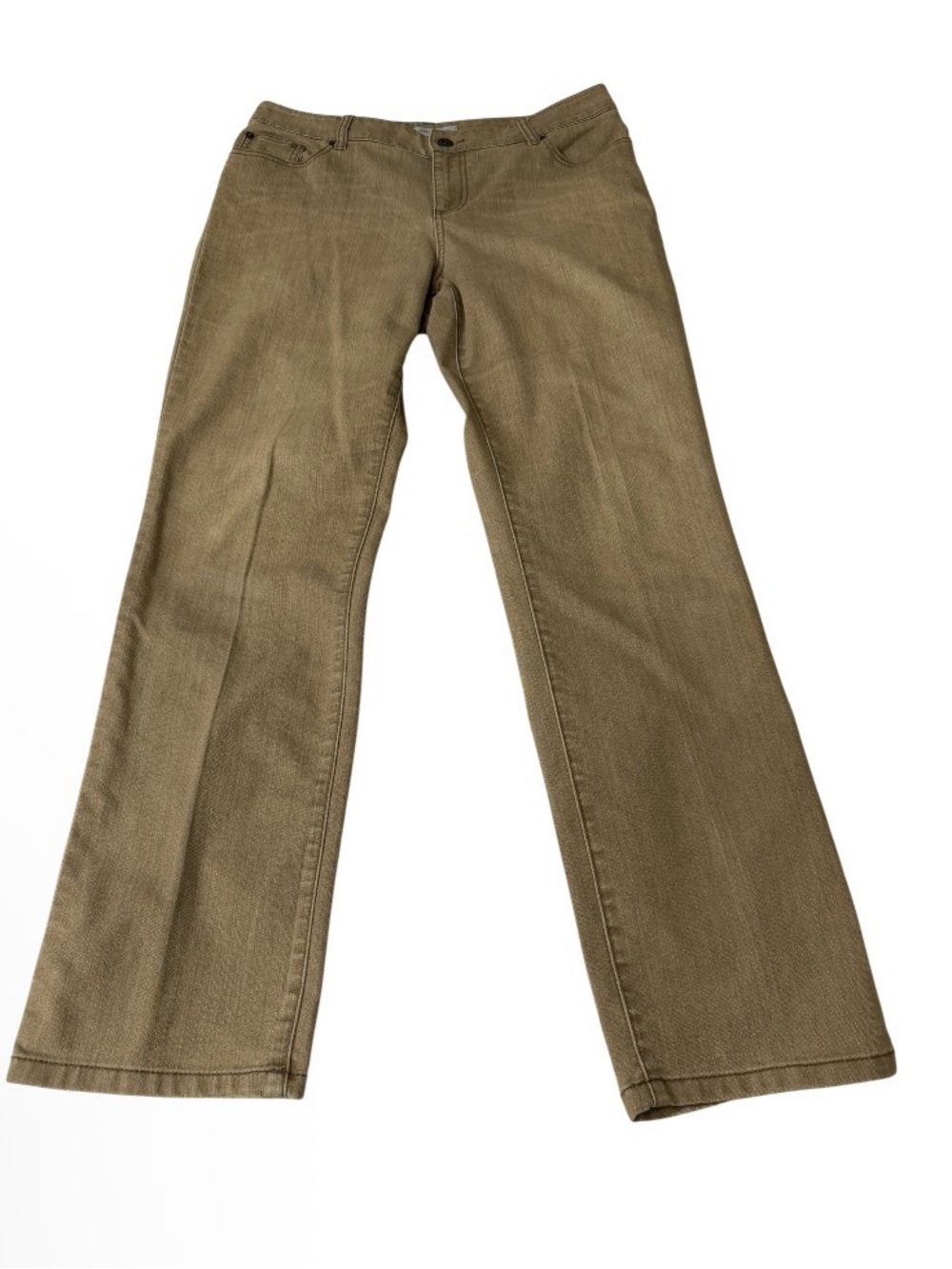 Chico's Olive-Taupe Corduroy Wide Leg Trousers